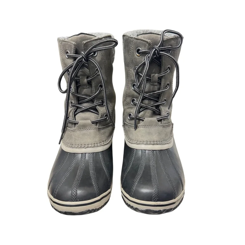 Sorel Slimpack II Quarry Black Lace Up‎ Short Winter Snow Boots Size 11 US